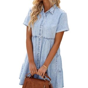 Denim Short Sleeve Dress